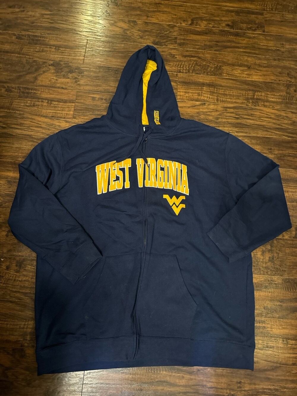 Stadium Athletics West Virginia Mountaineers Blue Full Zip Hoodie Size 4X